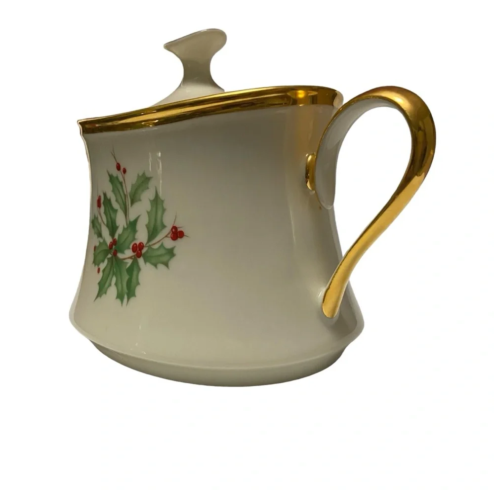 Sugar Bowl and Lid Holiday Dimension By Lenox